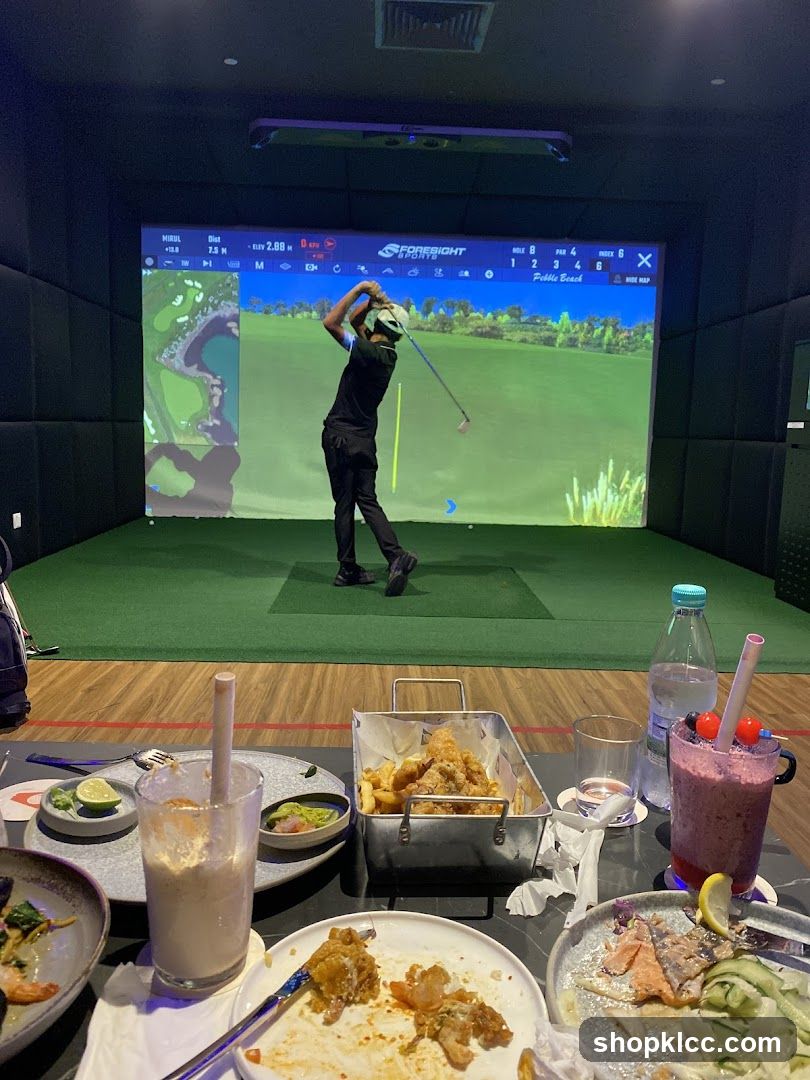 Indoor Golf Simulator with Food and Drinks