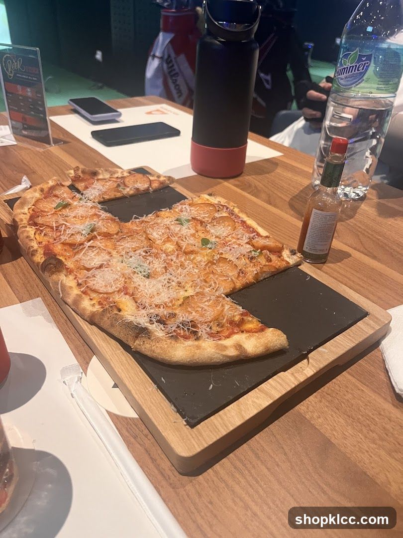 Pizza on a wooden board