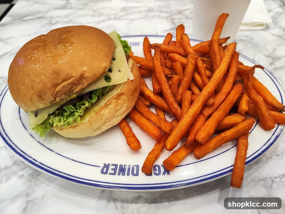 Burger and Sweet Potato Fries