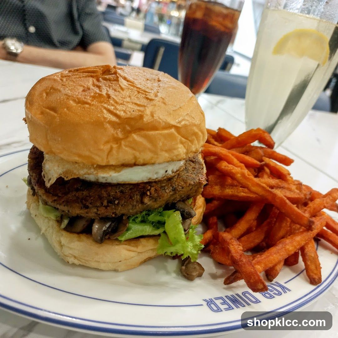 Burger and Sweet Potato Fries