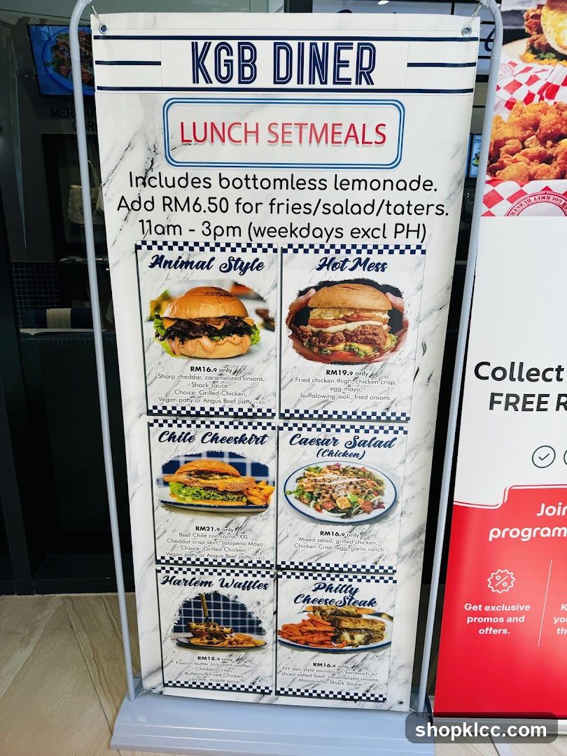 KGB DINER LUNCH SETMEALS