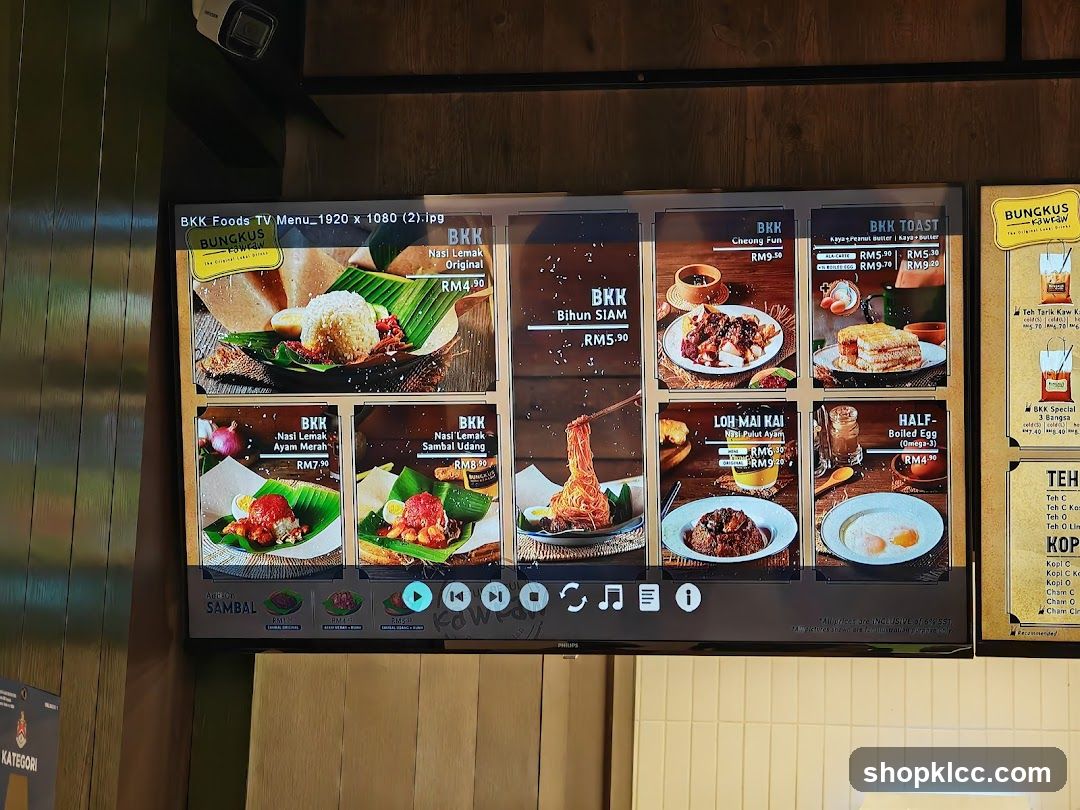 BKK Foods TV Menu