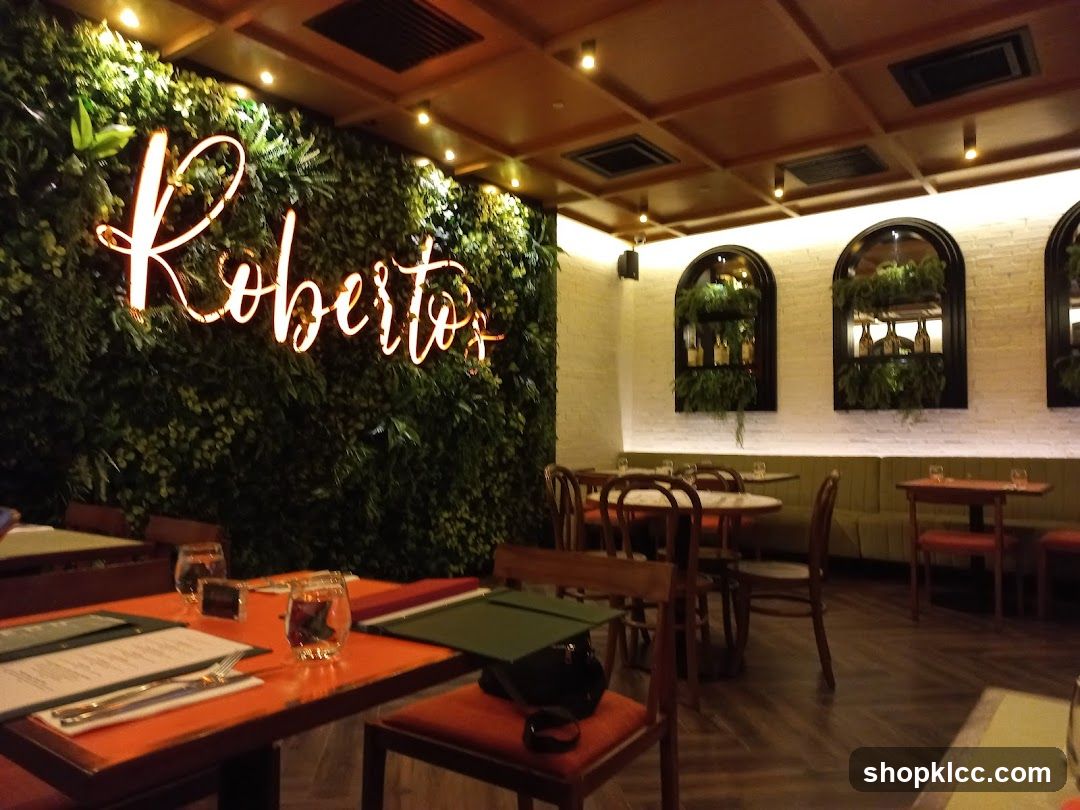Restaurant Interior with Neon Sign