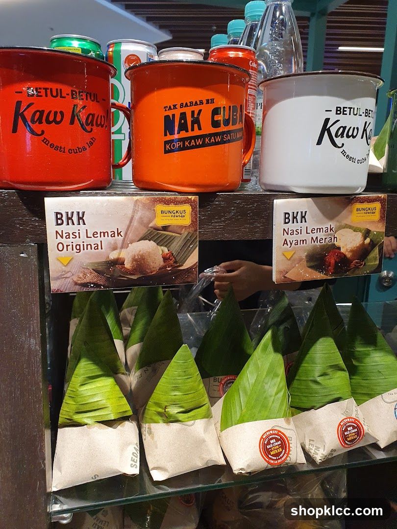 Food display with Nasi Lemak
