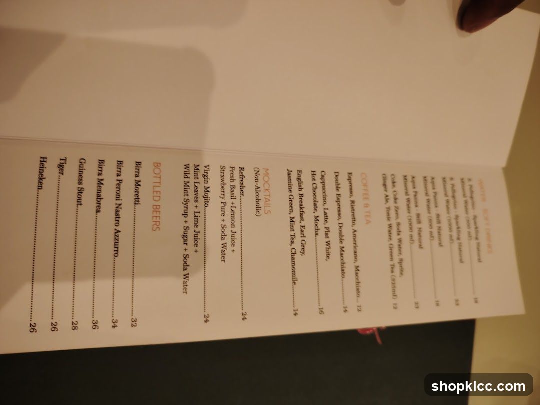 Drinks Menu