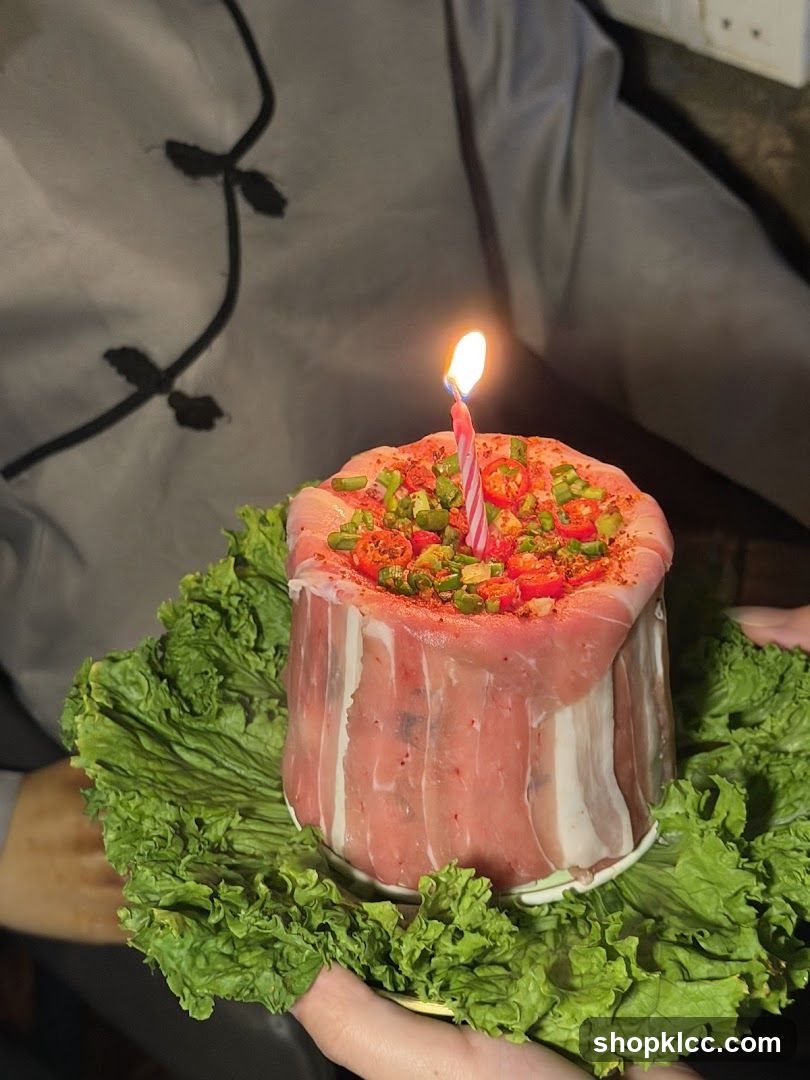 Meat Cake with Candle