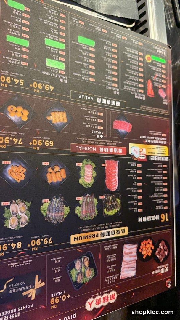 Unlimited Buffet Menu