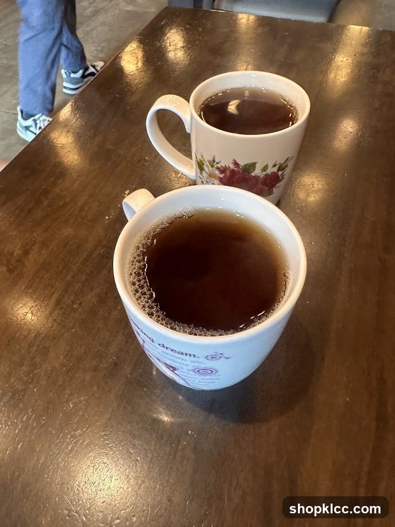 Two cups of tea on a table