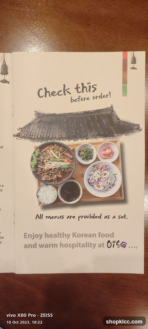 Korean Food Menu