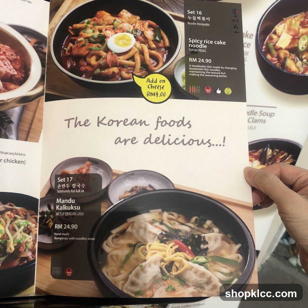 Korean Foods Menu