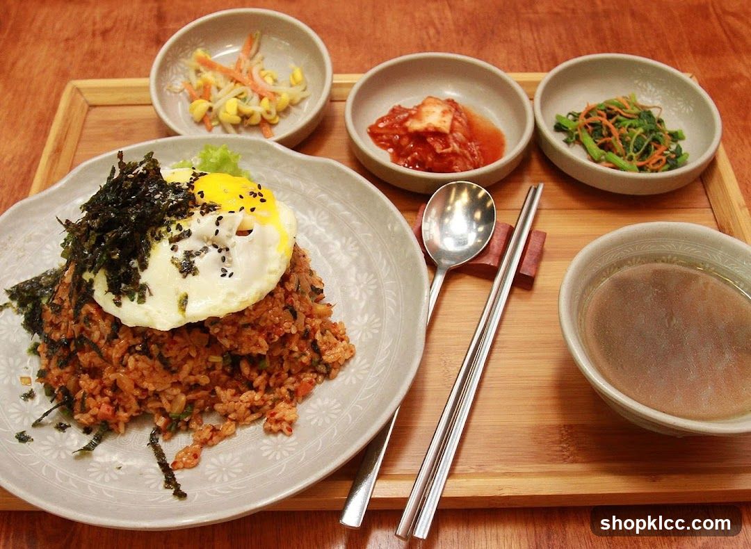 Kimchi Fried Rice with Side Dishes