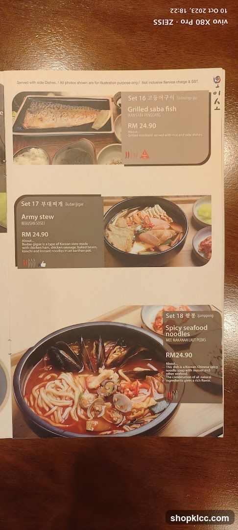 Korean Menu Sets