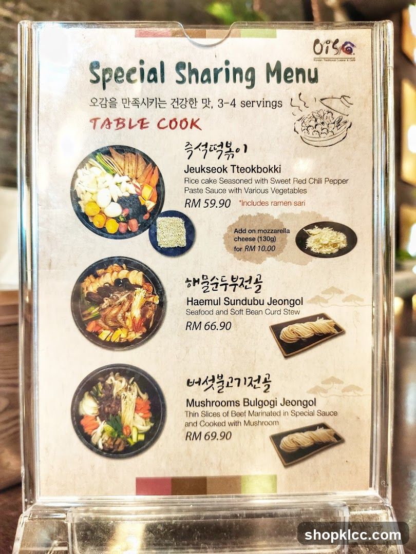 Special Sharing Menu
