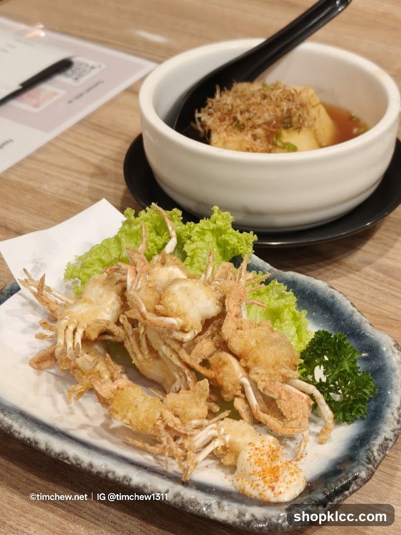 Fried Soft Shell Crabs and Tofu Appetizer