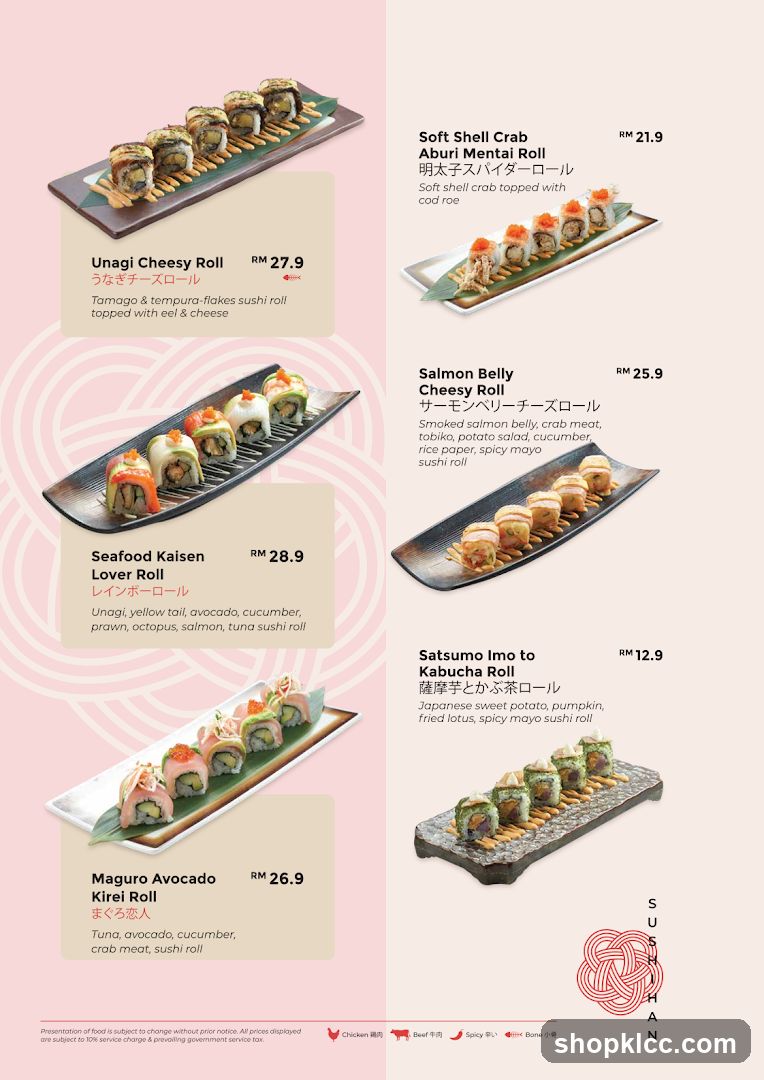 Sushi Menu