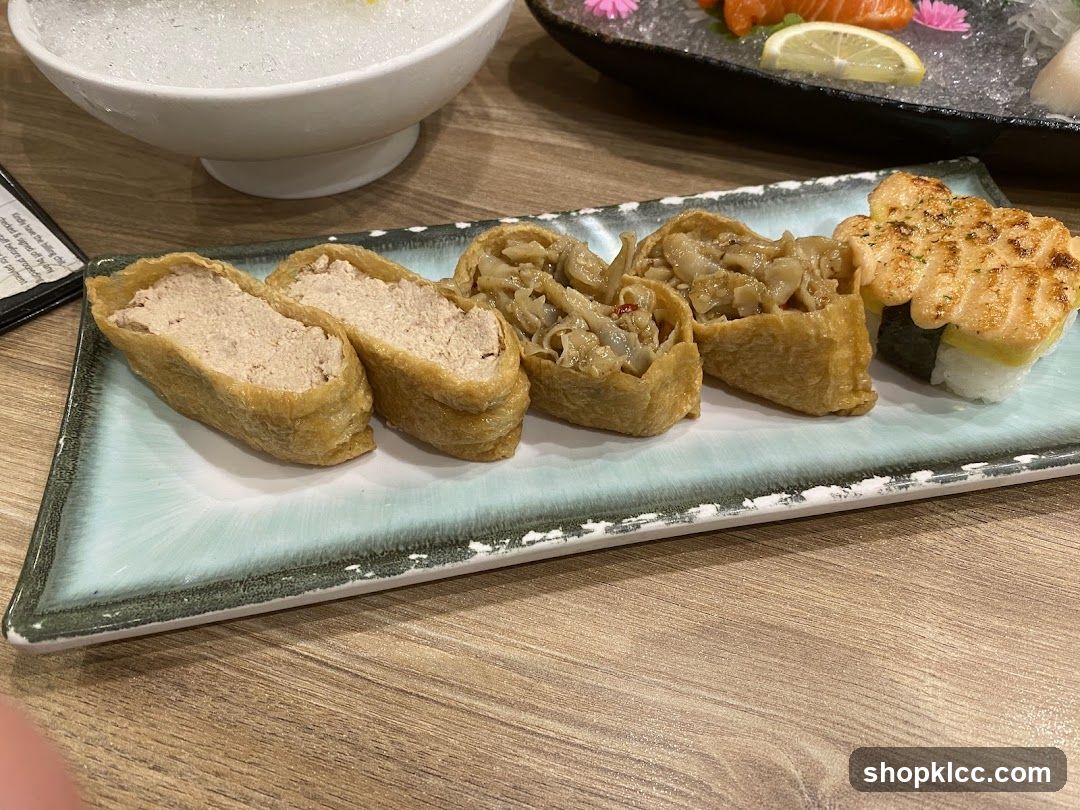 Inari Sushi and Salmon Nigiri