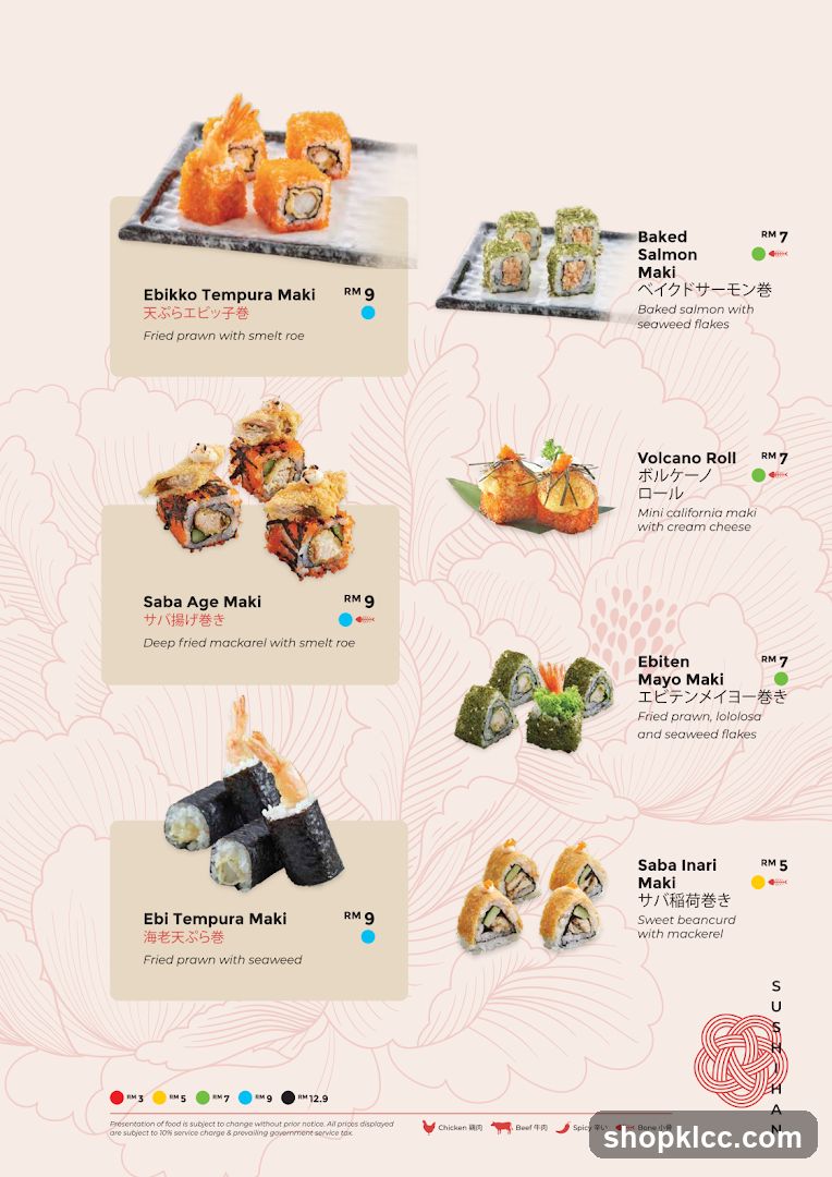 Sushi Menu