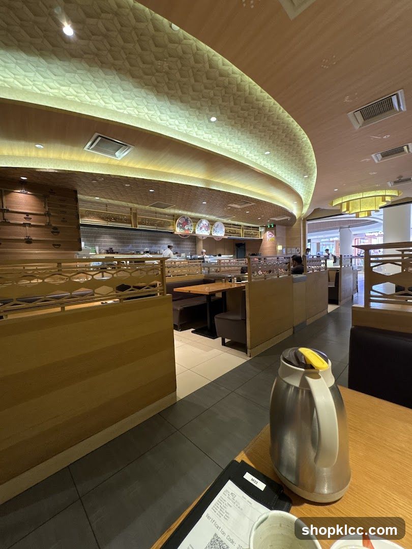 Restaurant Interior with Booths and Sushi Bar