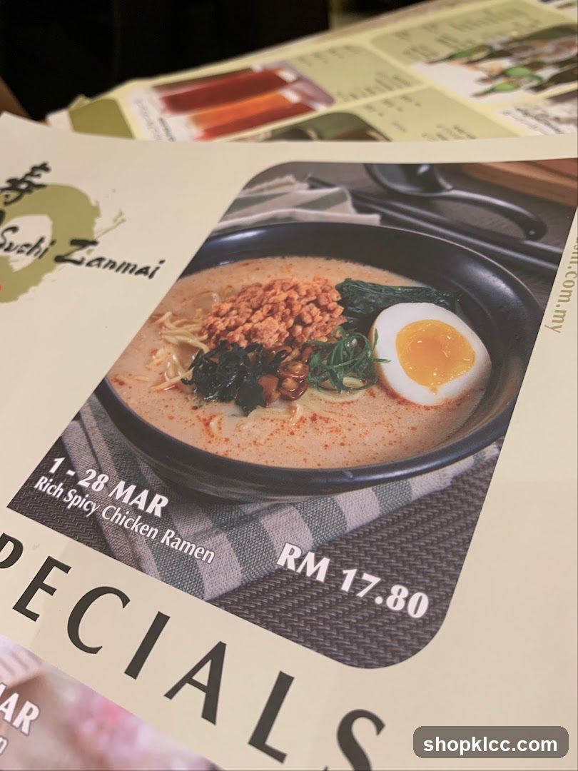 Specials Menu
