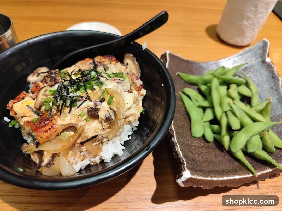 Unagi Donburi with Edamame