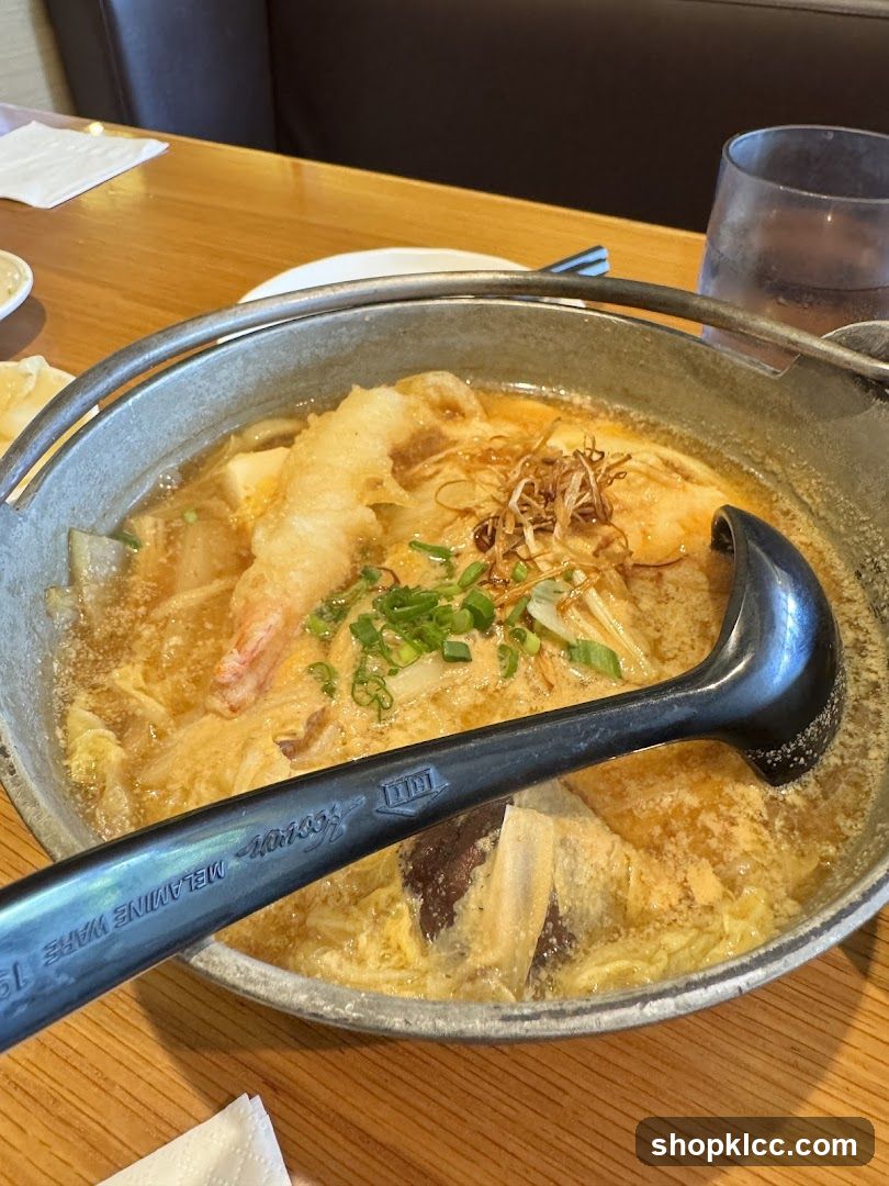 Nabe Dish with Shrimp Tempura