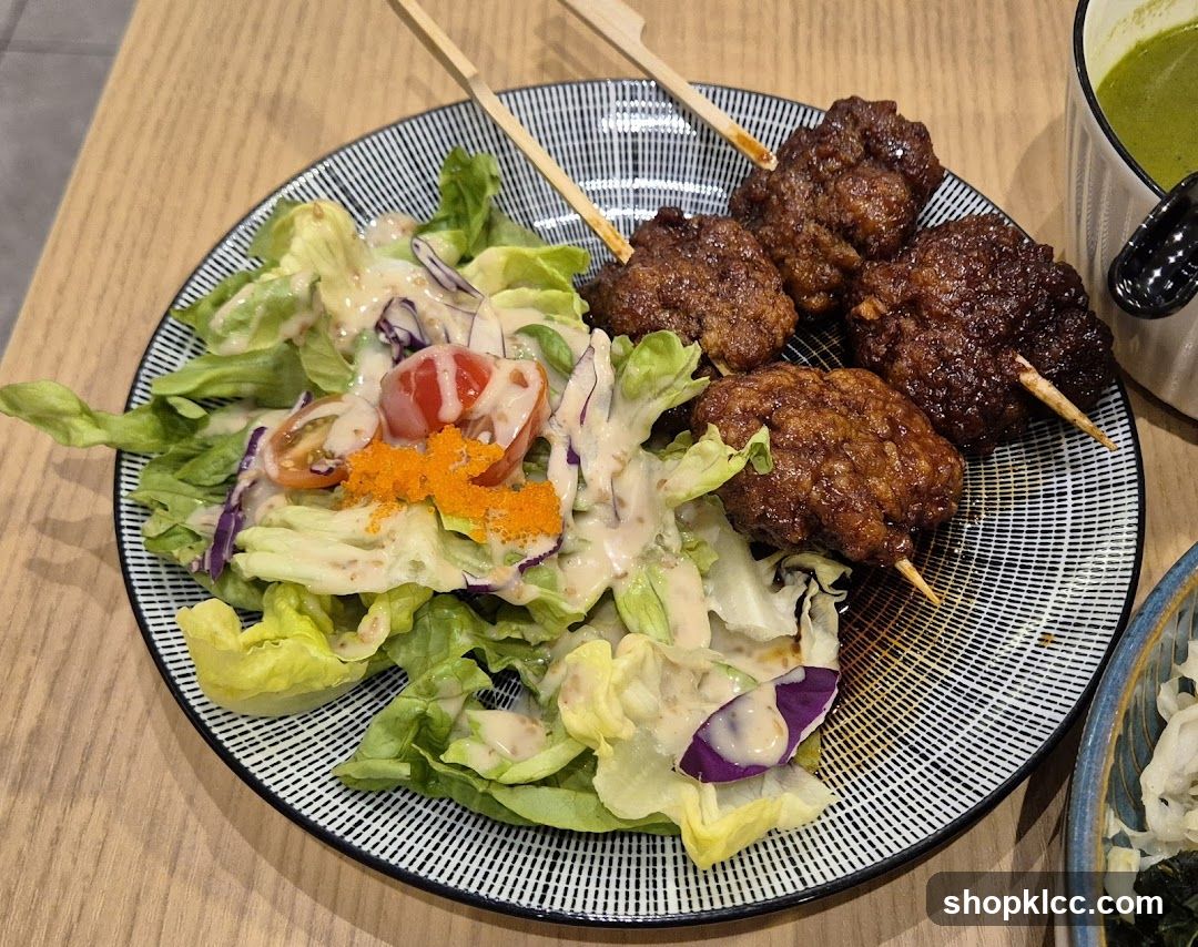 Meat Skewers with Salad