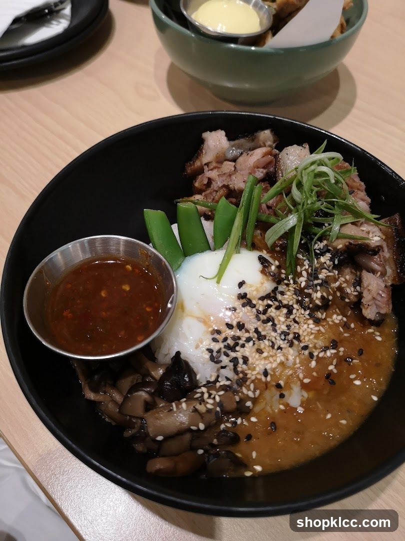 Rice bowl with meat and egg