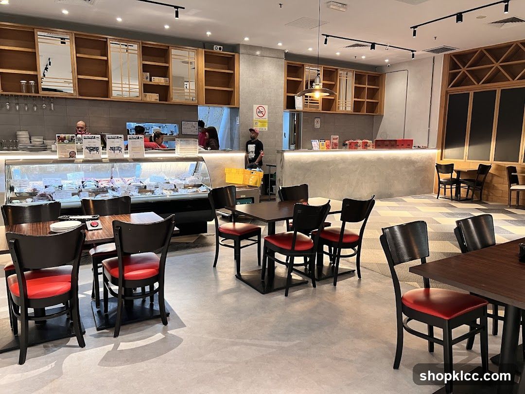 Restaurant Interior with Display Case