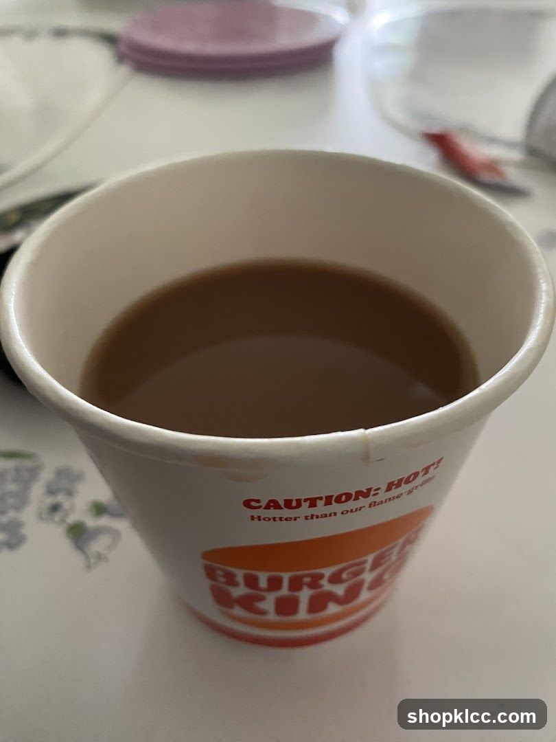 Burger King cup with coffee