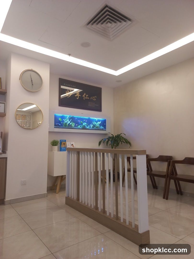 Waiting Area with Aquarium and Artwork