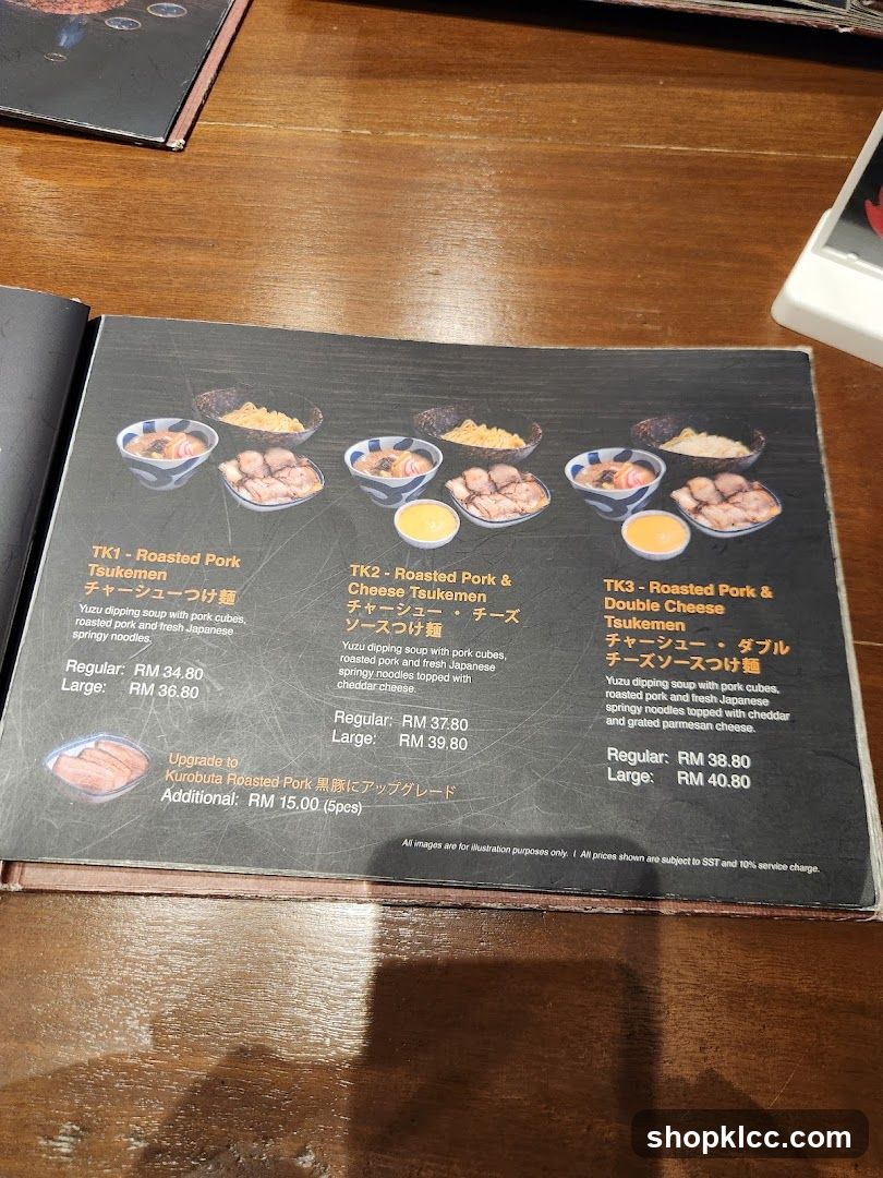 Tsukemen Menu