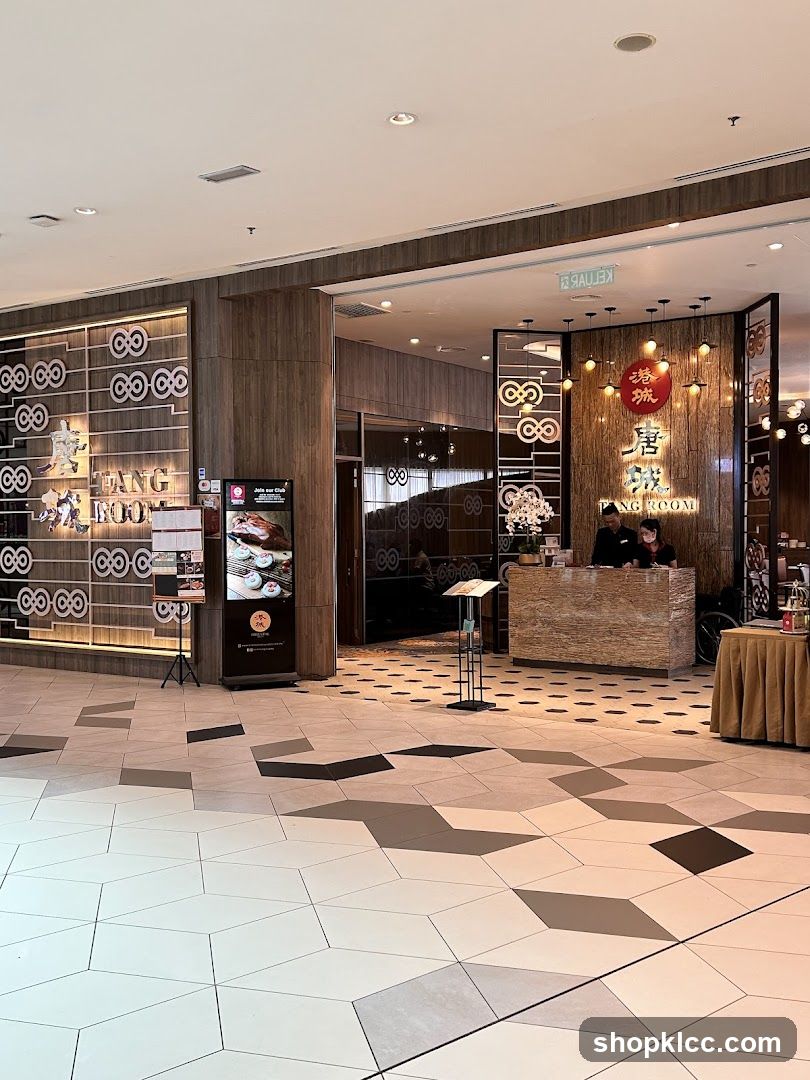 Restaurant Entrance with Decorative Wall and Counter