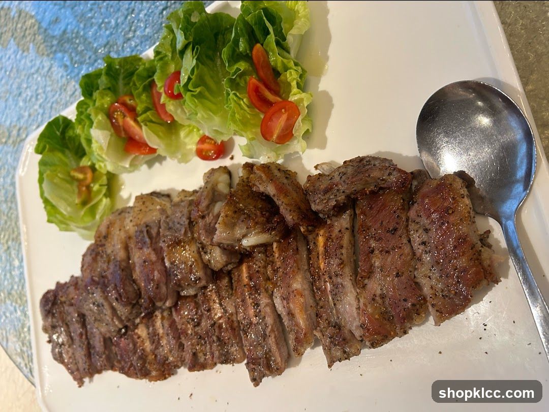 Sliced Steak with Salad