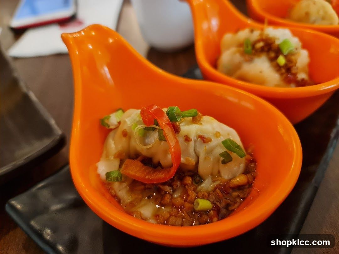 Dumplings in Orange Bowls