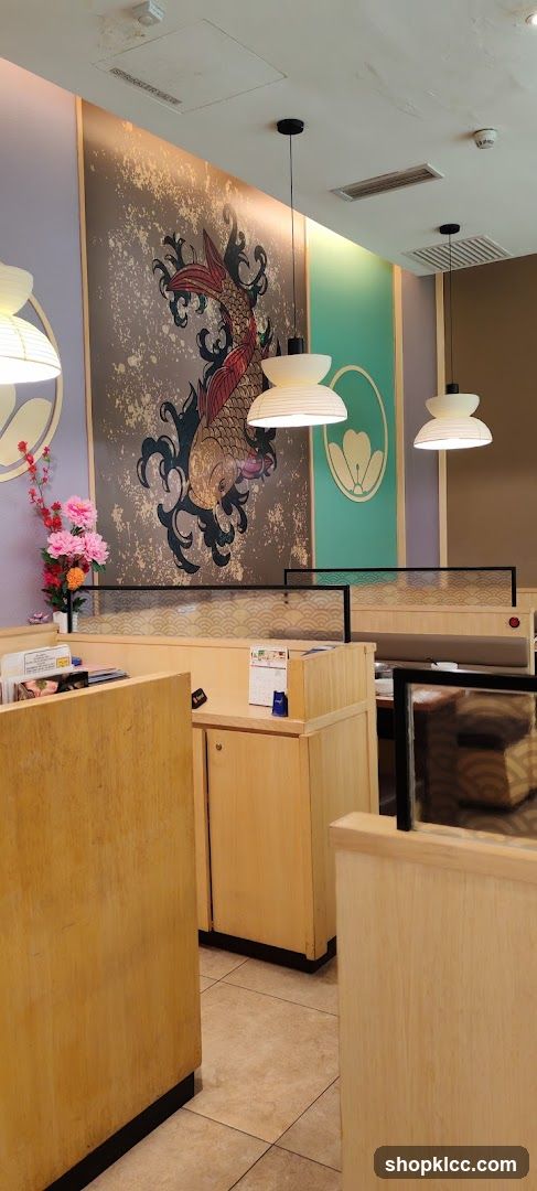 Restaurant Interior with Koi Mural