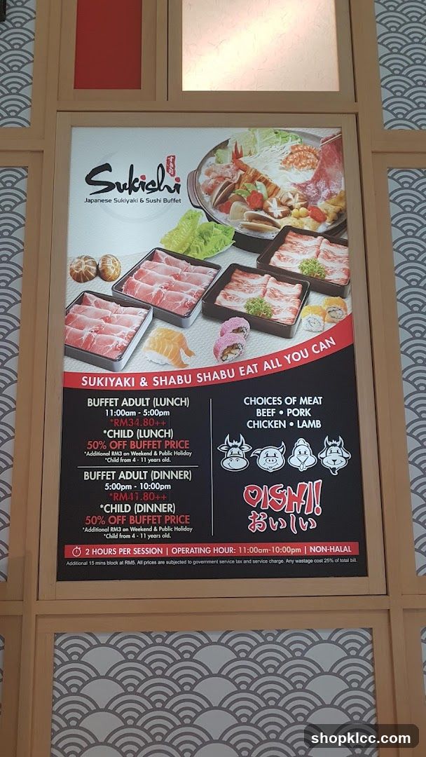 Sukichi Japanese Sukiyaki & Sushi Buffet Menu