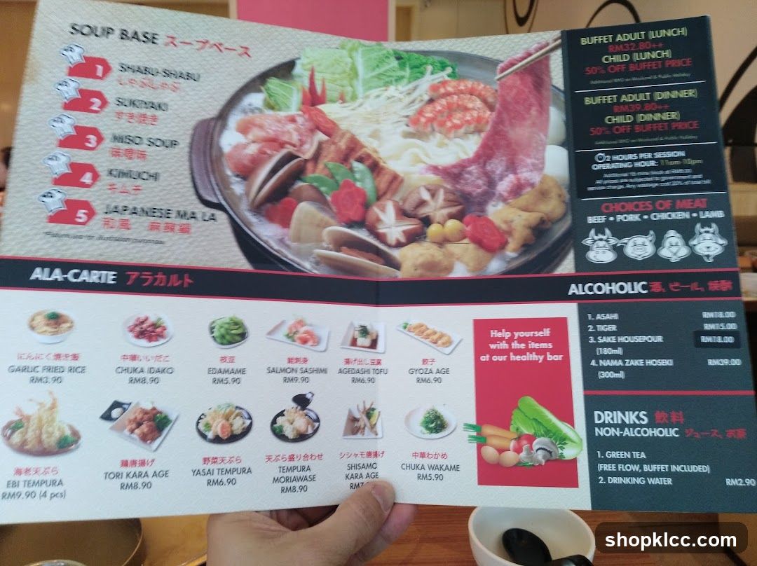 Buffet and Ala-Carte Menu