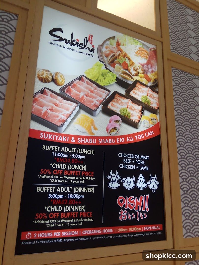 Sukichi Japanese Sukiyaki & Sushi Buffet Menu