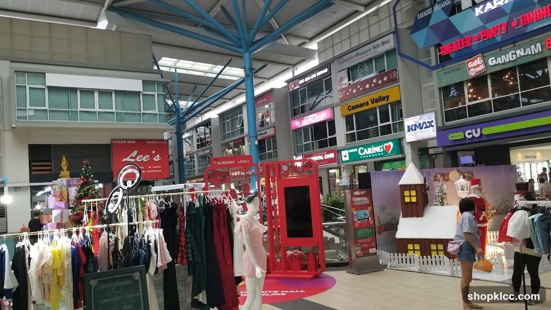 Indoor Shopping Mall with Christmas Decorations