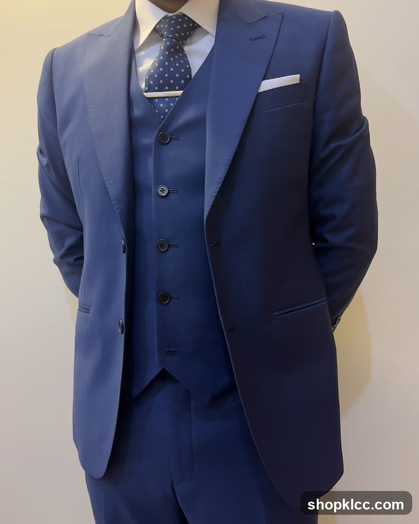 Man in a Blue Three-Piece Suit