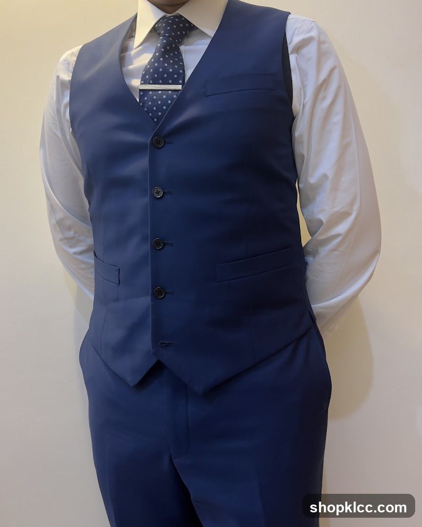 Man in Blue Suit Vest and Tie