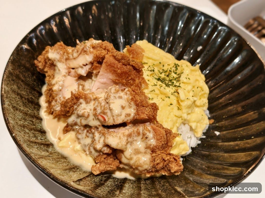 Fried Chicken and Scrambled Eggs Rice Bowl