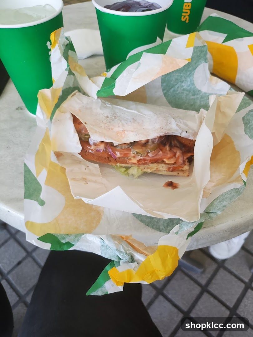 Subway Sandwich and Drinks