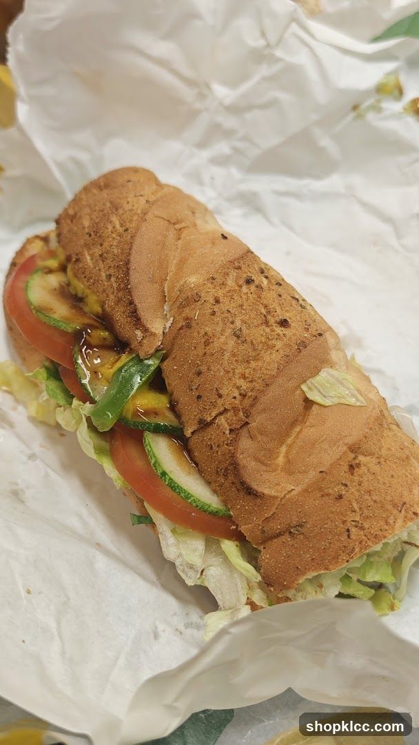 Sub sandwich with vegetables