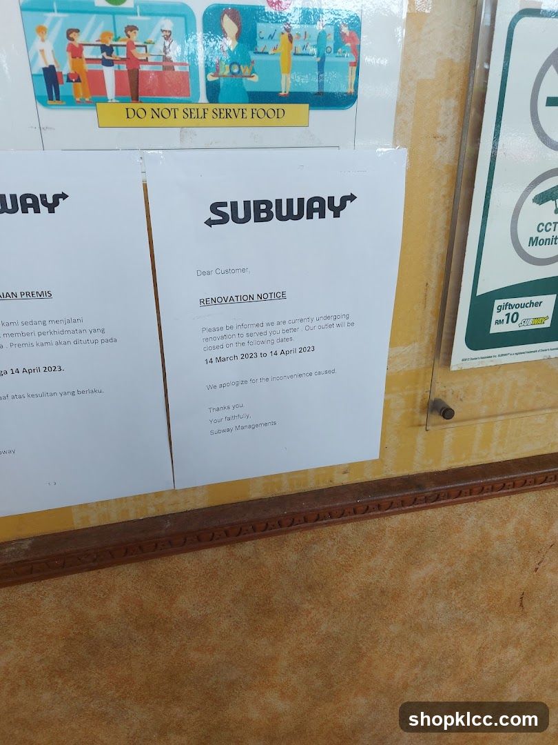 Subway Renovation Notice