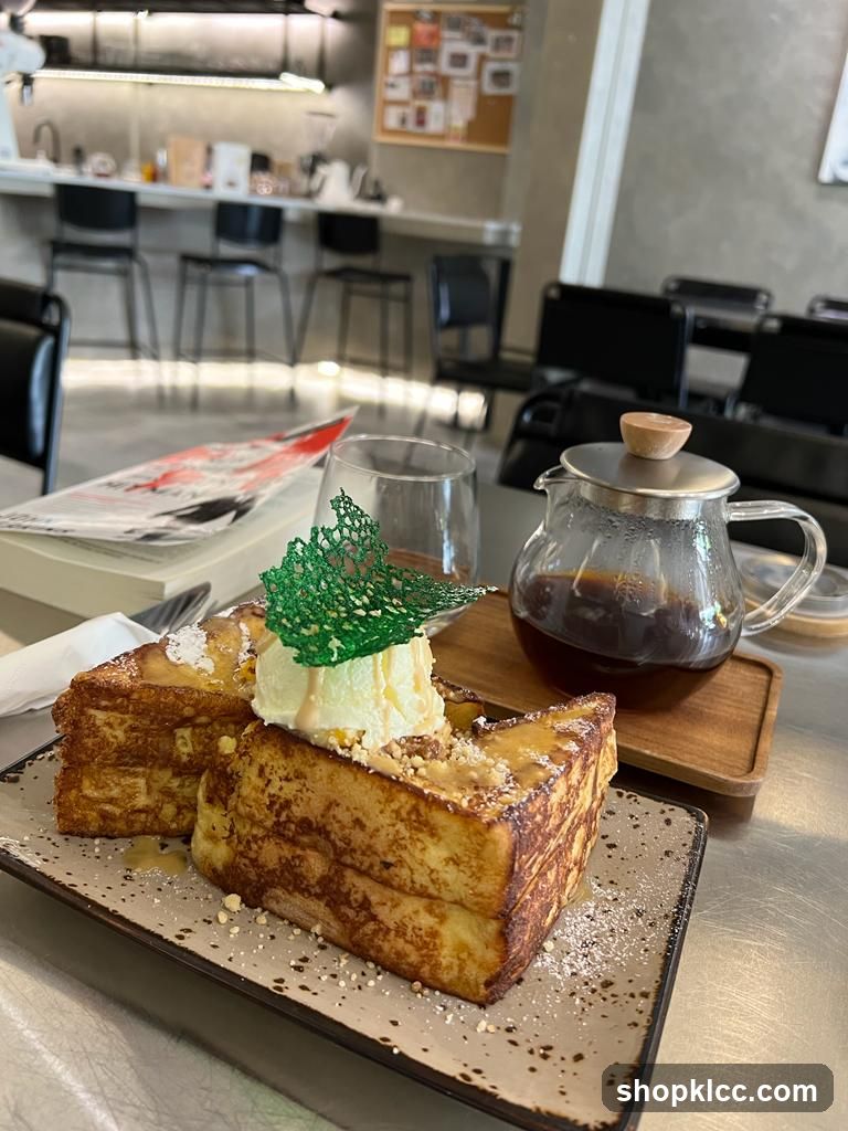 French Toast with Ice Cream and Coffee
