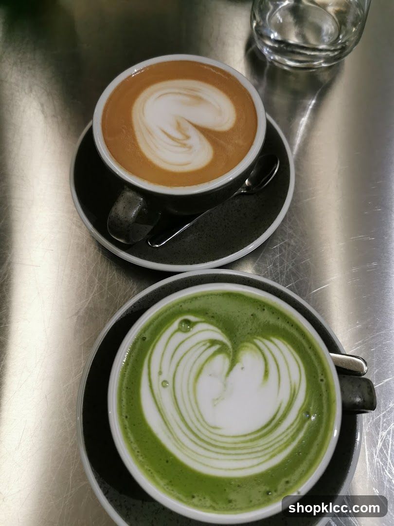 Two Lattes with Latte Art