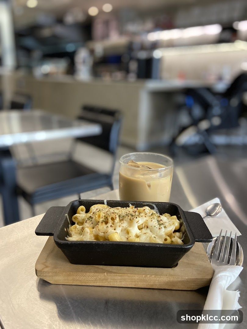 Macaroni and Cheese with Iced Coffee