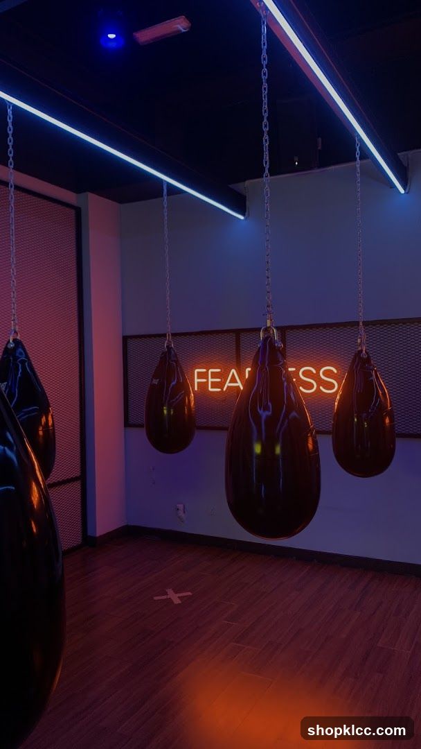 Punching bags in a gym