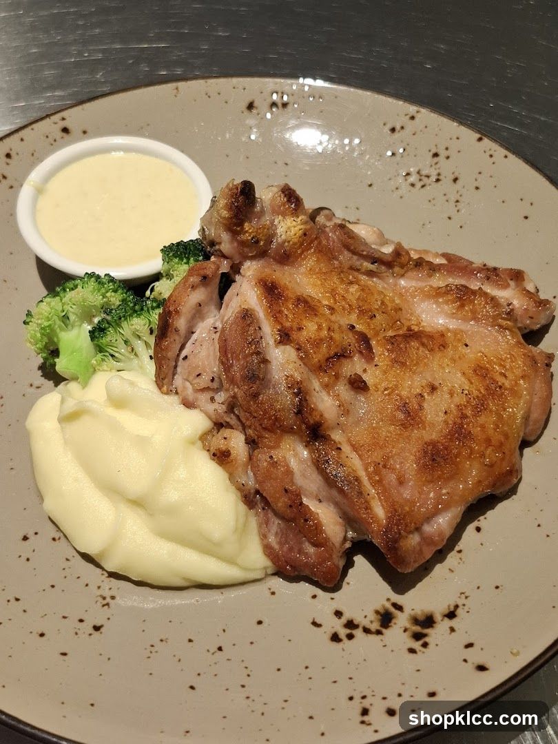 Roasted Chicken with Mashed Potatoes and Broccoli